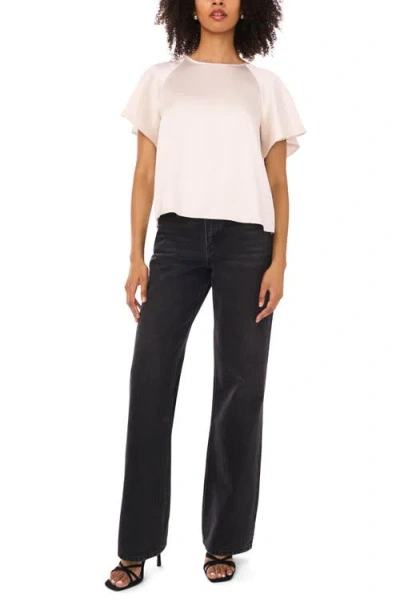 1.state Raglan Short Sleeve Satin Top In Neutral