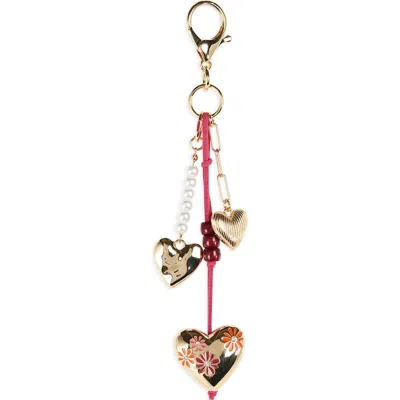 Leith Heart Flower Cluster Bag Charm In Multi