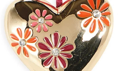 Leith Heart Flower Cluster Bag Charm In Multi