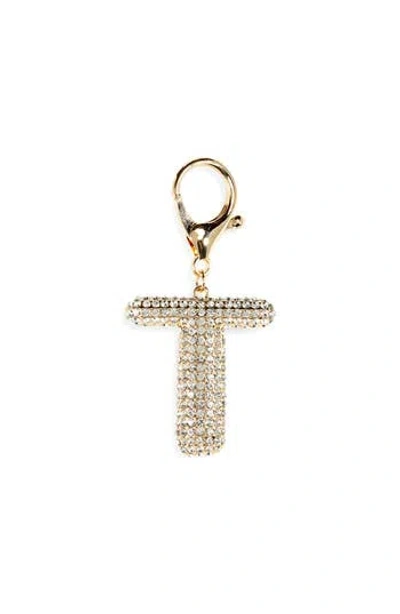 Leith Pavé Initial Bag Charm In Gold