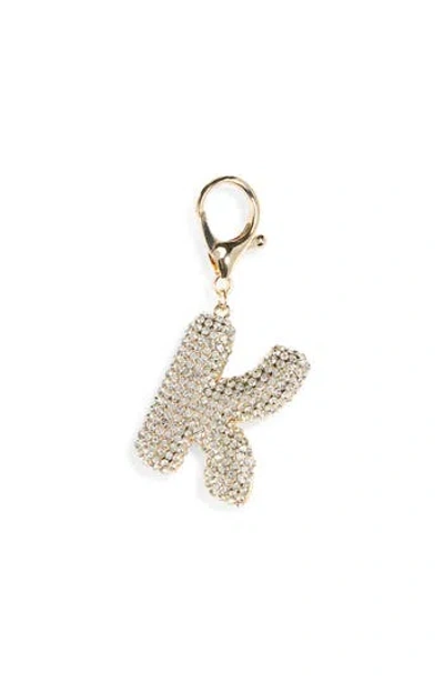 Leith Pavé Initial Bag Charm In Gold