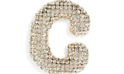 Leith Pavé Initial Bag Charm In Gold