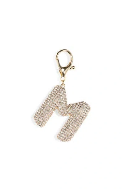 Leith Pavé Initial Bag Charm In Gold