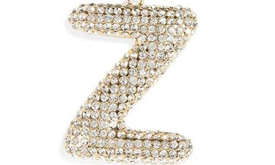 Leith Pavé Initial Bag Charm In Gold