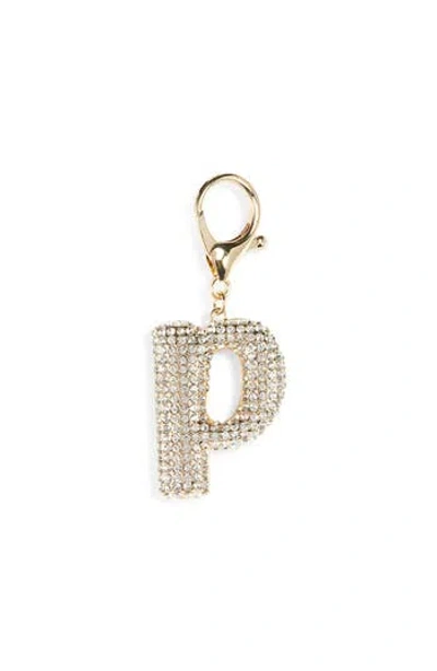 Leith Pavé Initial Bag Charm In Gold