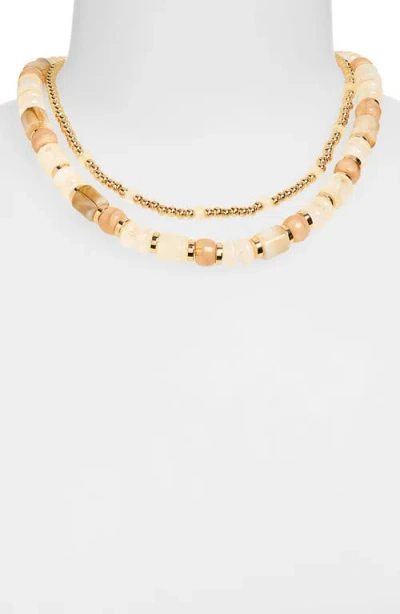 Nordstrom Rack 2-pack Assorted Beaded Necklace Set In Gold