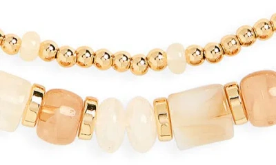 Nordstrom Rack 2-pack Assorted Beaded Necklace Set In Gold