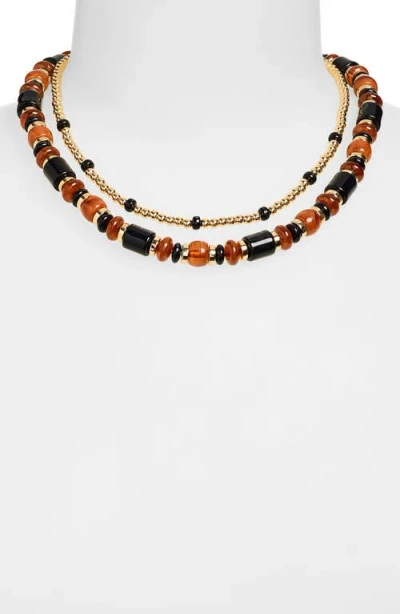Nordstrom Rack 2-pack Assorted Beaded Necklace Set In Gold