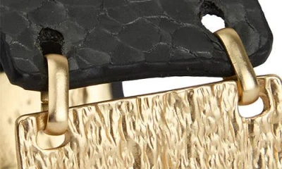 Saachi Textured Link Faux Leather Cuff Bracelet In Multi