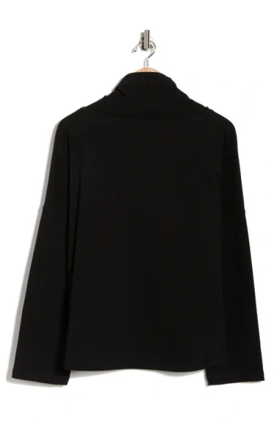 Max Studio Funnel Neck Pullover In Black