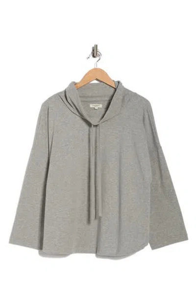 Max Studio Funnel Neck Top In Gray