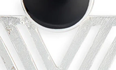 Karine Sultan Enamel Triangular Drop Earrings In Silver