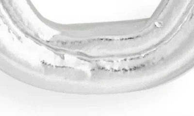 Karine Sultan Oblong Hollow Frame Stud Earrings In Silver