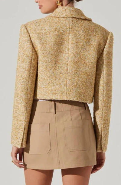 Astr The Label Lindsay Tweed Zip Jacket In Yellow
