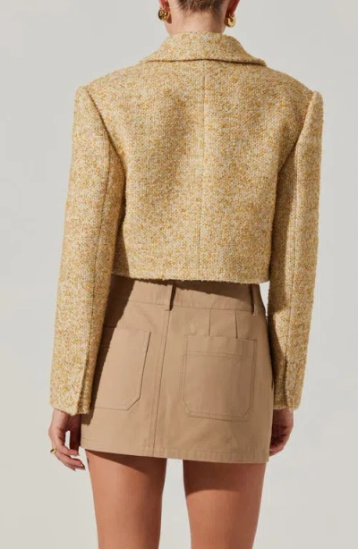 Astr The Label Lindsay Tweed Zip Jacket In Yellow