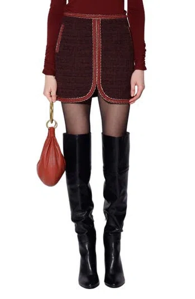 Walter Baker Elaine Tweed Miniskirt In Brown