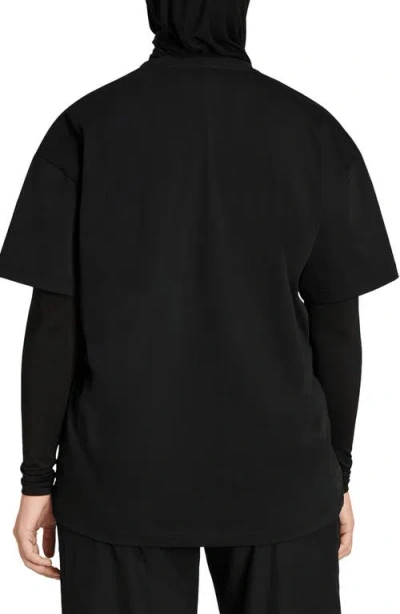 Adidas Originals Adidas Power Essentials Workout Oversize Logo T-shirt In Black