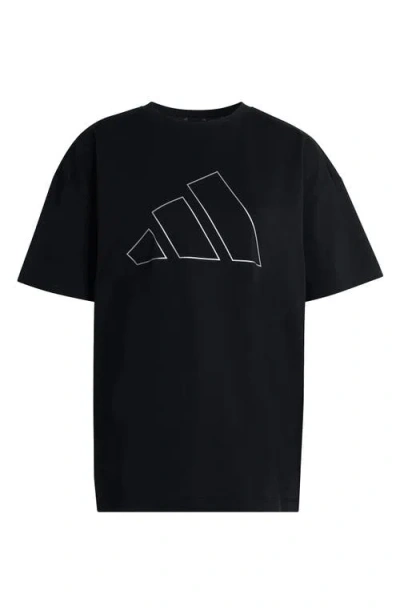 Adidas Originals Adidas Power Essentials Workout Oversize Logo T-shirt In Black
