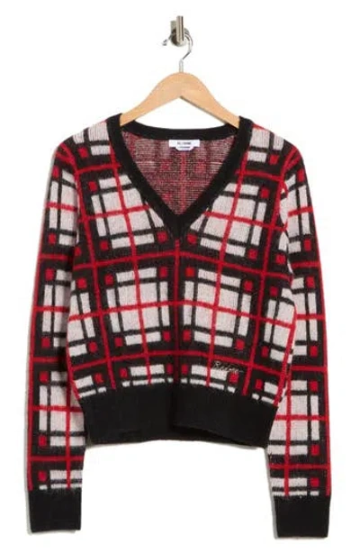 Re/done Tartan V-neck Sweater In Multi