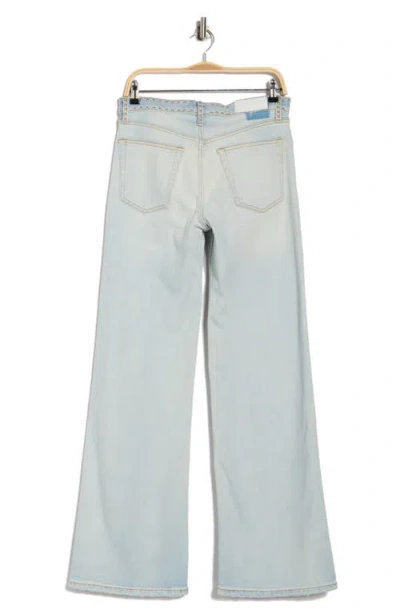 Re/done Studded Mid Rise Wide Leg Jeans In Blue