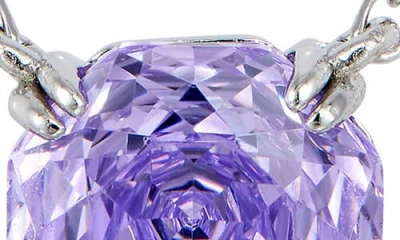 Savvy Cie Jewels Floral Faceted Octagonal Cubic Zirconia Pendant Necklace In Metallic