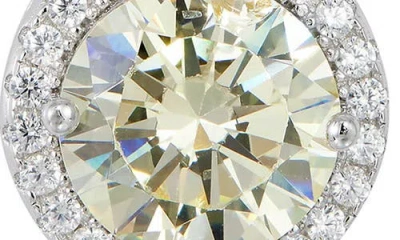 Savvy Cie Jewels Brilliant Cubic Zirconia Halo Pendant Necklace In Silver