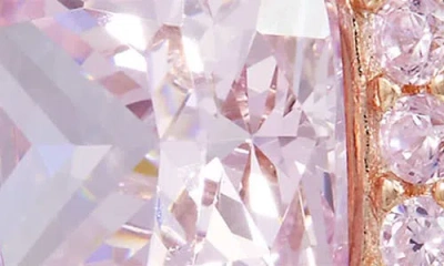 Savvy Cie Jewels Cubic Zirconia Flower Cushion Drop Earrings In Metallic