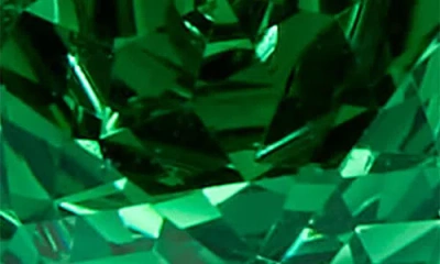 Savvy Cie Jewels Floral Faceted Round Cubic Zirconia Halo Stud Earrings In Green