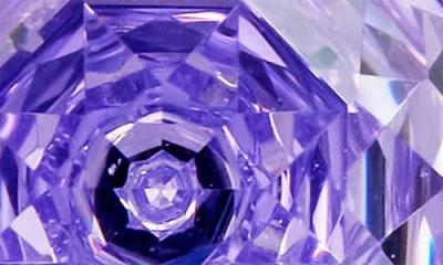 Savvy Cie Jewels Floral Faceted Octagonal Cubic Zirconia Stud Earrings In Purple