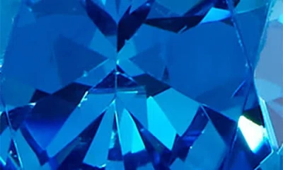 Savvy Cie Jewels Cubic Zirconia Cluster Oval Stud Earrings In Blue