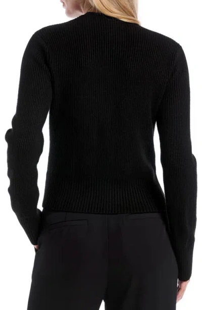Laundry By Shelli Segal Bow V-neck Cardigan In Black