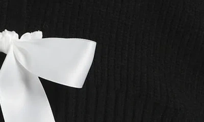 Laundry By Shelli Segal Bow V-neck Cardigan In Black