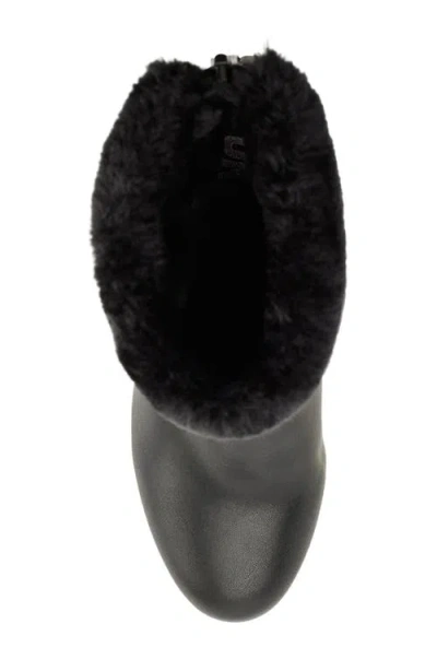 Dkny Nadra Faux Fur Cuff Wedge Bootie In Black