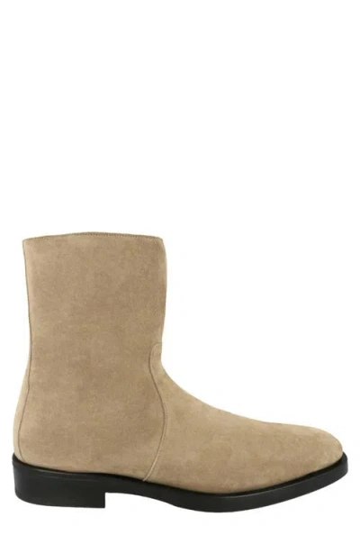 Ferragamo Gerald Side Zip Boot In Neutral