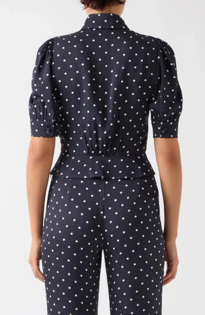 Lk Bennett Elsie Dot Crop Shirt In Multi