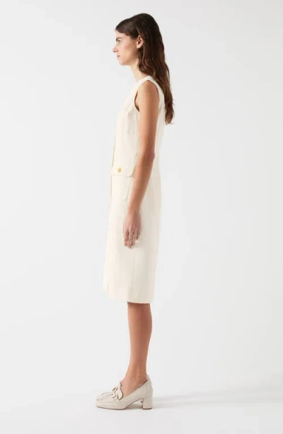 Lk Bennett Vita Sleeveless Tweed Dress In White