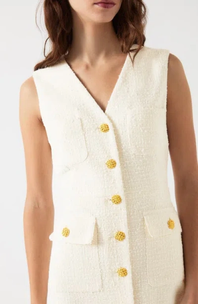 Lk Bennett Vita Sleeveless Tweed Dress In White