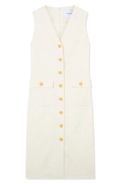 Lk Bennett Vita Sleeveless Tweed Dress In White