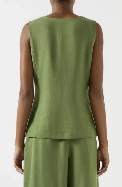 Lk Bennett Frances Scallop Trim Vest In Green