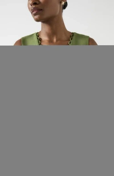 Lk Bennett Frances Scallop Trim Vest In Green