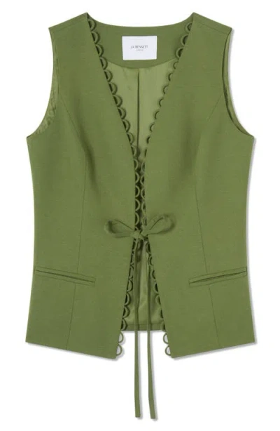 Lk Bennett Frances Scallop Trim Vest In Green