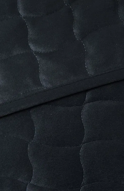 Woven & Weft Velvet Box Stitch Quilt Set In Black