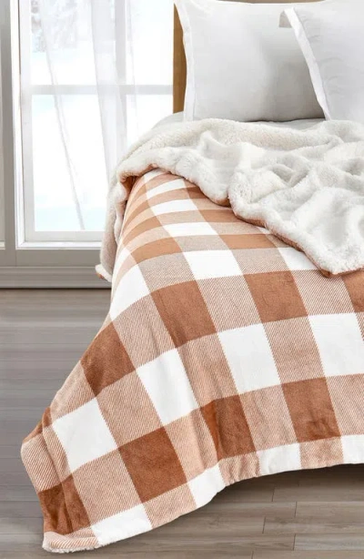 Woven & Weft Moose Print Reversible Faux Shearling Throw Blanket