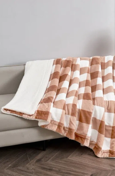 Woven & Weft Moose Print Reversible Faux Shearling Throw Blanket