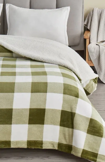 Woven & Weft Moose Print Reversible Faux Shearling Throw Blanket