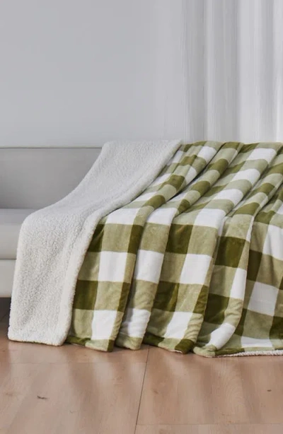 Woven & Weft Moose Print Reversible Faux Shearling Throw Blanket