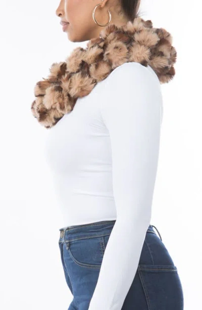 Marcus Adler Faux Fur Infinity Scarf In Brown