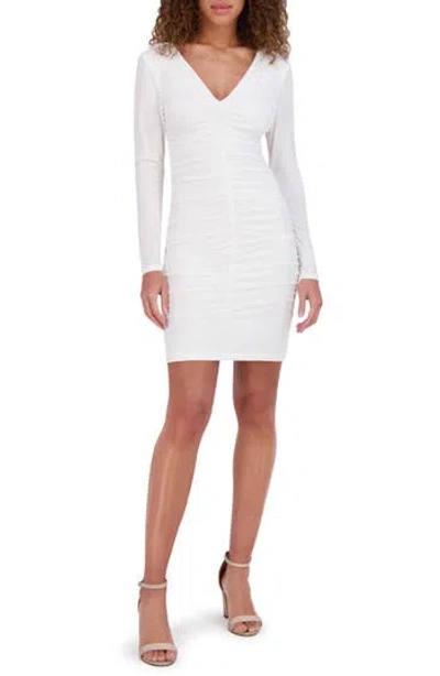 Siena Long Sleeve Jersey Knit Minidress In White