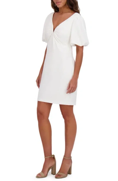 Siena Gab Puff Sleeve Minidress In White