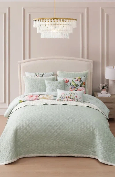 Bebejan Rose On Misty Green 8-piece Reversible Comforter Set In Green